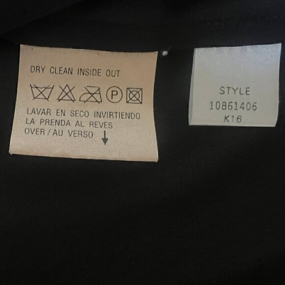 2000's Liz Claiborne Sheer Black & White Rose Embroidered Long Sleeve Blouse - Picture 6 of 6